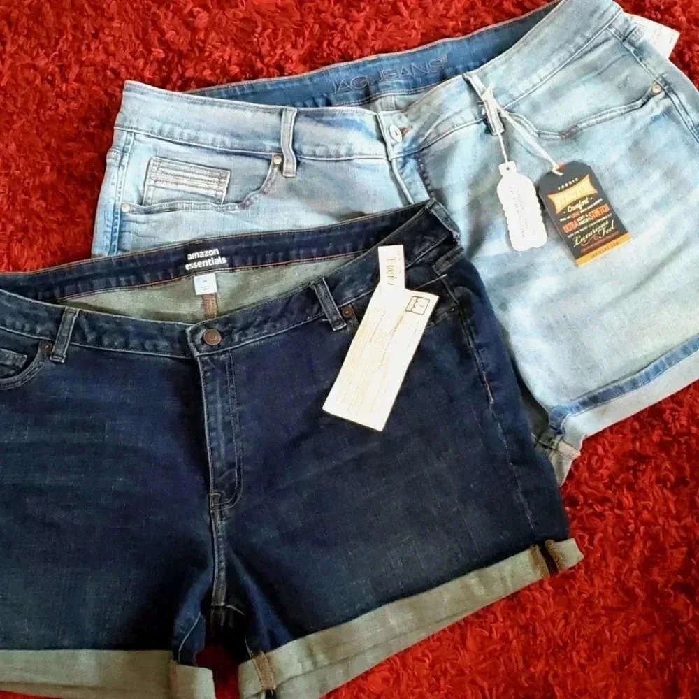NEW JAG mid rise alex boyfriend short Amazon Essential Denim Shorts Bund…